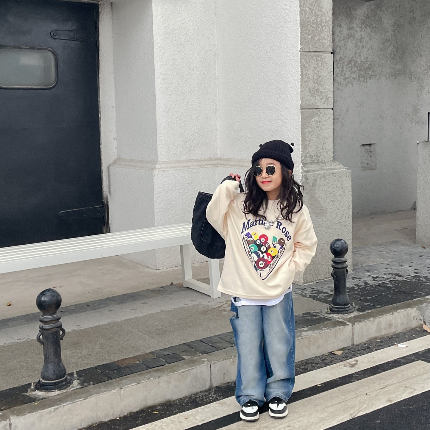 Girls Straight Fit Gradient Jeans Middle-aged