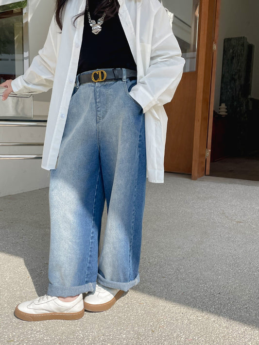 Girls Straight Fit Gradient Jeans  Middle-aged
