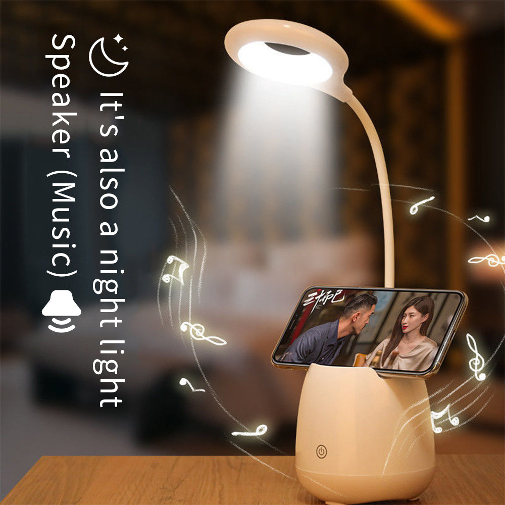 LED Desk Lamp Multifunctional Bluetooth Sound Desk Light Reading Eye Protection Table Lamp Bedroom Bedside Music LIGHT USB Lamps